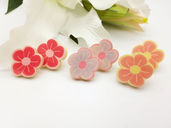 große Blumen Ohrstecker flower